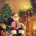 Dekorszalvéta - Santa at Home